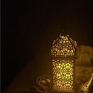 Ramadan Decorations for Home, Ramadan LED Candle Lantern for Tabletop Mantel